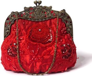 Sacs Femme en perles antique Fintage Vintage Rose Rose Pourse Soirée à main Sacs Bags de mariage sacs à main