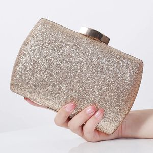 Sacs Sac à main de soirée brillant à paillettes pour femmes, sac de soirée en métal, sac à bandoulière en chaîne, pochette de mariée dorée, portefeuille de luxe de mariage