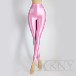 Sacs XCKNY nouvelle couleur S3XL satin brillant opaque pantalon sans jambes collants sexy mince haute élasticité yoga natation sport pantalon brillant