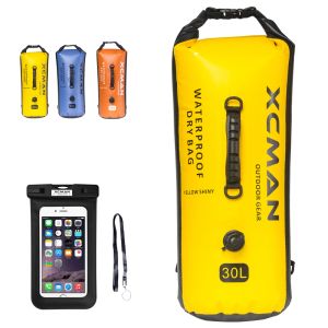 Sacs XCMAN sac étanche sac sec BONUS pour la navigation de plaisance Camping kayak sac sec étanche 30L avec Valve d'air et doubles sangles