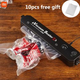 Tassen Xiaomi Huishoudelijk Voedsel Vacuüm Sealer Verpakking Hine Film Sealer 220V/110V Vacuüm Packer met 10 -stcs Food Vacuüm Bag Kichen Tool