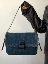 Sacs Xiuya Trendyol Sac High Street Girls Handbags For Women 2022 Fashion Casual Denim Cover Messenger Sac Bolso Mujer