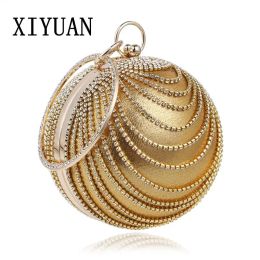 Tassen Xiyuan Silver/Blue/Golden Tassel Dinner Bag European en American Women's Party Bag Handheld Girl Dress Allmatch Evening Bag