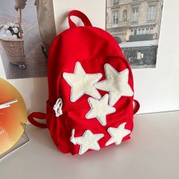 Bolsas y2k chicas mochila estrella lindo lienzo preppy bag kawaii decoración de estrellas diseño de mochila de moda