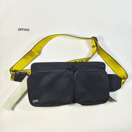 Sacs Jaune Sangle Industrielle Designer Messenger Sac Cross Body Pouch Sac de poitrine Hype Street Sac de ceinture de voyage Noir Outdoor Fanny Pack Hip