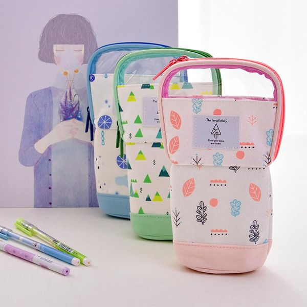 Bolsas Bolsa de lápiz con cremallera La tela multifunción puede convertirse en soporte de lápiz Ligero de la escuela Soft Stationery Standery Home Study Study 66791