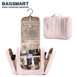 BAGSMART bolsas de cosméticos transparentes Hangking estuches de maquillaje de gran capacidad bolsas de viaje para mujeres artículos de tocador para hombres contienen organizador 240102