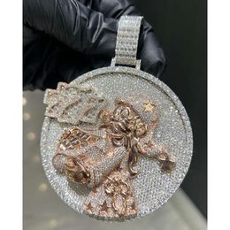Baguette bijoux pendentifs breloques en argent Sterling lettre pendentif pour hommes Hip Hop Fine glacé Moissanite