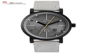 Bahamas Saw Sport Watch Gray Relogio Masculino Simple 3D Special Long Long Second Hand Men Mass Male Leather Band Clocksh571 Y3961268