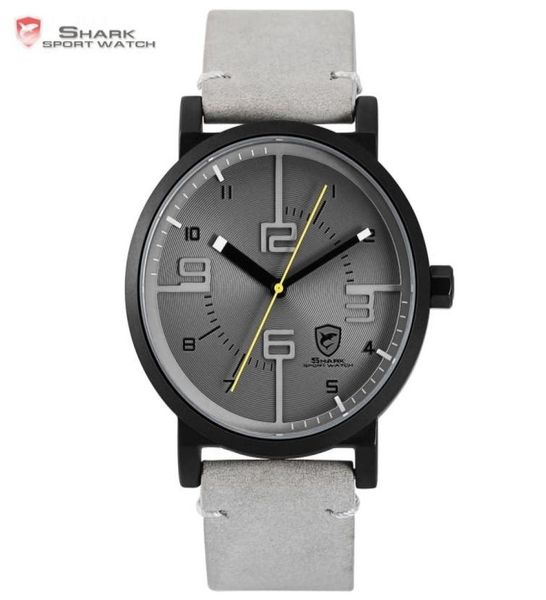 Bahamas Saw Watch Grey Relogie Masculino Simple 3D Special Long Second Hand Men Male Quartz Leather Band Clocksh571 Y7052040
