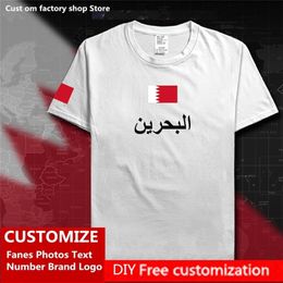 Bahreïn pays drapeau t-shirt bricolage personnalisé Jersey Fans nom numéro marque coton t-shirts BHR bahreïni Islam arabe 220620