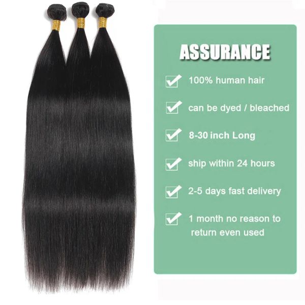 Bahw 12a Malaysian Bone raide paquets de couleur naturelle extensions de cheveux vierges 100% de cheveux humains tisser les paquets de gros prix