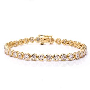 Baifu Sieraden Custom Ice Out 4Mm Moissanite Diamanten Geel Gouden Ketting Armbanden Voor Cadeau