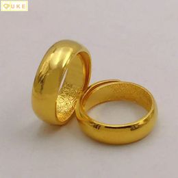 Baifu s Pure copie véritable or jaune 18 carats 999 24 carats en face des couples de mariage pour hommes et femmes ;Bague pendant longtemps, bijoux qui ne se fanent jamais, 240125
