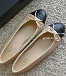 Bailamos merkontwerper flats sandalen vrouwen hiel ballet square teen ondiepe schoenen glijden op loafer ronde tenen dubbele ballet platte schoen c