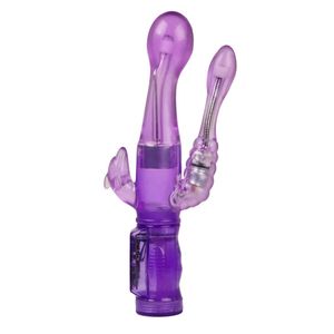 BAILE Clitoris + Anale + Vagina G Spot Triple Stimulatie Rotatie Rabbit Vibrator Dildo Vibrator Speeltjes voor Vrouw Sex producten 17901