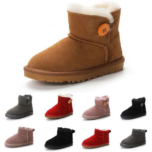 Bailey bottes de neige pour enfants enfants australie Ugglie botte classique châtaigne rose noir blanc hiver boucle chaussures fourrure demi genou bottes courtes chaussons chaussures à la mode