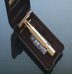 BAILI Double Edge Safety Razor Gouden veiligheidsscheermes Legeringsscheermes met doos 1 SETLOT NEW2070525