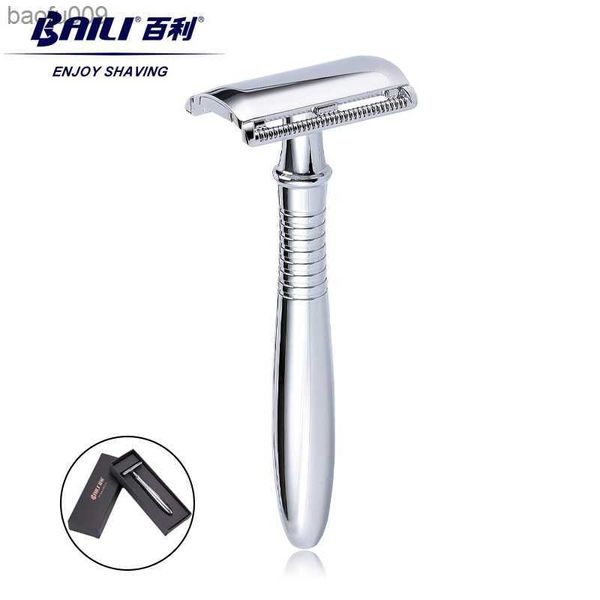 BAILI Safety Razor Double Edge One Blade Scheerapparaat Klassieke Kapper Nat Scheren voor Mannen Vrouwen Baard Ontharing met Blades L230520