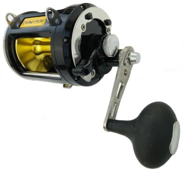 Baitcasting Reels 12000 Series Max Power 25 kg Carrete de fundición 8 rodamientos de mares profundos Bobina de metal de pesca Rueda negra Rueda negra 2222271