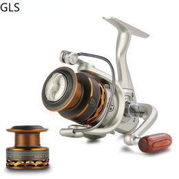 Baitcasting Reels Double Spool Fishing Coil Houten Handshake 12 1BB Spinning Fishing Reel Professional Metal Leftright Hand Visserij Reel Wheels 230220