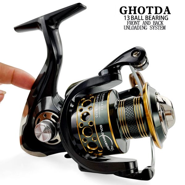 Baitcasting Reels Fishing Spinning Reel Metal Spool 5.2 14.7 113BB Roulements à billes Carp Fishing Reel BK2000-7000 Metal Line Cup Sea Tackle 230516