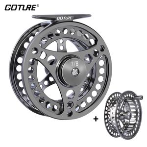 Baitcasting Reels Goture Fly Fishing Reel 3 4 5 6 7 8 9 10 2 1BB Max Drag 8kg Lichtgewicht CNC Machined Large Arbor Links Rechts Reel Reserve Spool 230508