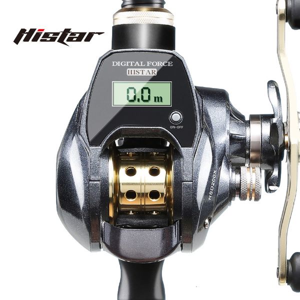 Moulinets Baitcasting HISTAR longue coulée 70 1 rapport élevé 10 kg puissance de traînée 81 BB bobine en métal étanche numérique Baitcasting bobine 230824