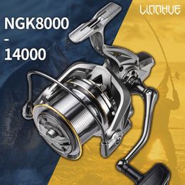 Baitcasting Reels LINNHUE Big Fishing Reel 8000 9000 10000 12000 14000 Spinning Reel Drag 20KG Krachtige Reel Zoutwater Zoetwatervissen Pesca 230608