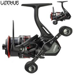 Baitcasting Reels LINNHUE Moulinet de pêche Leurre 1000 2000 3000 Spinning Reel Double Grip Deep Shallow Spool Carp Fishing Reel Fishing With Balance Rod 230309