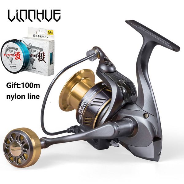 Carretes de baitcasting LINNHUE Reel 10007000 Metal EVA Grip Spinning Carp Agua salada Pesca de agua dulce 230824