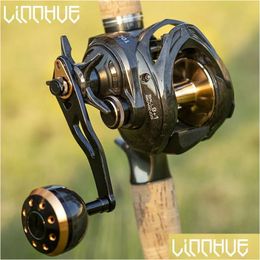 Baitcasting Molens Linnhue Tdc300 Molen Magnetische Rem Koolstofvezel Body 16Kg 63 1 Drag Power Handvat Pesca Fishing 240119 Drop Deliver Dh70F