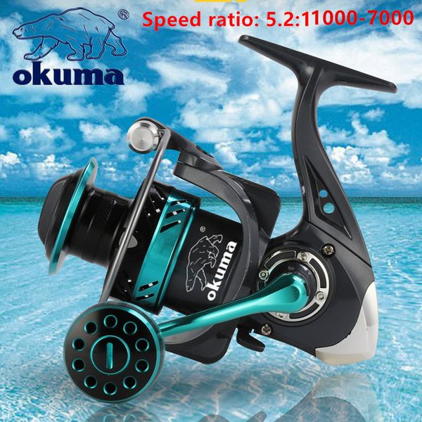 Baitcasting Reels OKUMA est Spinning Fishing Reel 1000-7000 Ultralight Max Drag 13BB 5.2 1 Surfcasting Spinning Reel Saltwater Jigging Reels 230608