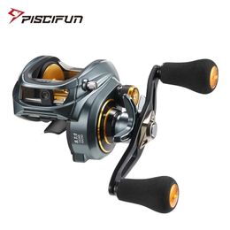 Baitcasting Reels Piscifun Alijoz 300 Low Profile Baitcasting Reel 15KG Max Drag 81 Lagers Aluminium frame Zoetwater Zoutwatervissen Reel 230607