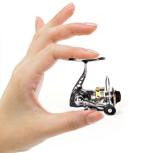 Baitcasting Reels POWER Full Metal Mini Moulinet de pêche sur glace d'hiver Petits moulinets à carpe Raft Roue de pêche pour accessoires de poisson Équipement d'eau salée 230227