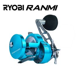 Baitcasting Rollen RYOBI RANMI Slow Jigging Wheel Max Drag 16KG 81BB Metalen Boot Zoutwater Ronde Baitcasting Reel 230824