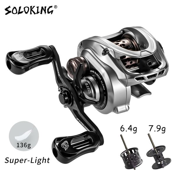 Moulinets Baitcasting SOLOKING Acura 136g Moulinet Baitcasting Ultra Léger BFS Moulinet de pêche Baitcasting 7.1 / 8.1 Gear Ratio 111BB 4KG Power Baitcaster 230627