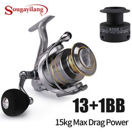 Baitcasting Rollen Sougayilang 13 1BB Spinning voor Vissen 8KG Max Drag met Gratis Spool Buis Pesca Accessoires 230619