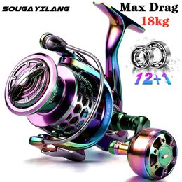 Carretes de baitcasting Sougayilang 2000-7000 Series Carrete de pesca giratorio multicolor 121 BB 5.5 1 Cuerpo de metal ultra suave Carrete de pesca de carpa Aparejos de pesca 231017