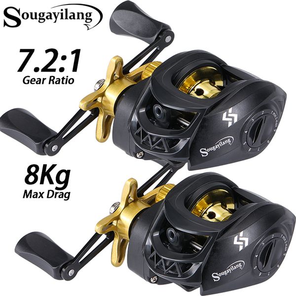 Baitcasting Reels Sougayilang Moulinet de pêche 7.2 1 Rapport de démultiplication à grande vitesse Max Drag 8Kg Baitcasting Reel pour Carp Bass Fishing Baitcaster Pesca 230619