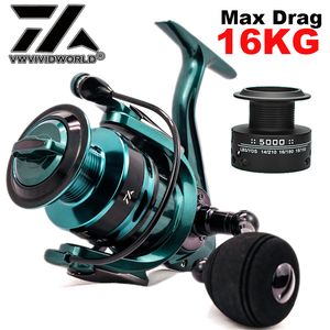 Baitcasting Reels VWVIVIDWORLD Double Spool Fishing Reel 5.5 1 4.7 1 Alloy Gear Ratio High Speed Spinning Reel Casting reel Carp For Saltwater 230627