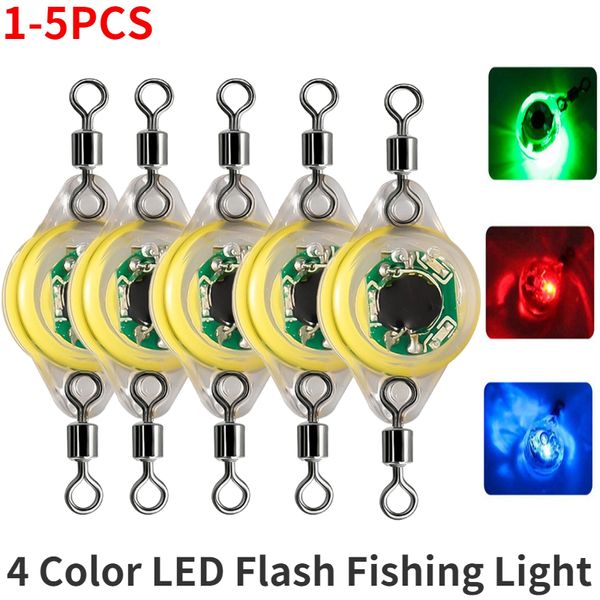 Cebos Señuelos 1-5pcs LED Señuelo de pesca Luz intermitente 4 colores Gota profunda Bajo el agua Forma de ojo Pesca Calamar Cebo de pesca Luminoso Atracción de peces 230403