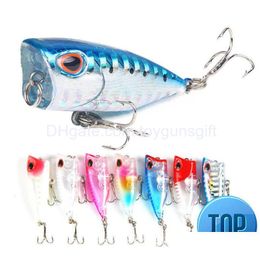 Baits Verbiedt 1 PCS 4 cm 3,3G Popper Vis Lure Artificial Aas Coverfish Wobblers High Carbon Steel Hook Drop Delivery Sports Outoo Dh2sy