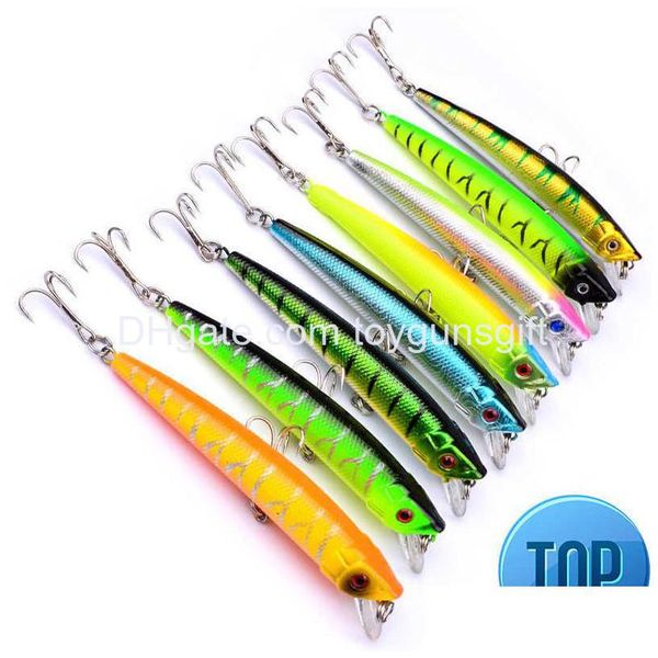 Baits Luros 1 PCS 9.5cm 8g Vergonado Flotante Japón Cebo duro Minnow Fishing Lure t lo vez. Ganchos de agudos de pez jerkfish