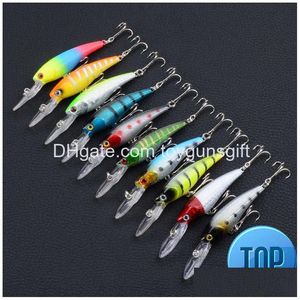 BAITS LURS 1 PCS 9cm Minnow Boul Fishing Wobbler isca Artificial Plastic Crank 3d Eyes Lure Tackle Drop Livrot Sports Outdoo DHBTW