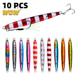 Appâts Leurres 10 Pcsset 10g 20g 30g 40g 60g Cast Metal Bait Lot De Pêche Jigs Truite Dur Tackle Pesca Poisson Jigging Saltwater 221206