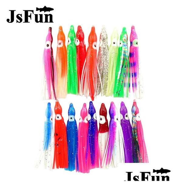 Cebos Señuelos 100 Unids 6 Cm Señuelo de Pesca de Pulpo Suave Faldas de Calamar de Goma Aparejos de Mar Cebo de Jigging Artificial Atún Pez Vela Mezcla Colorfu4 Dhyek