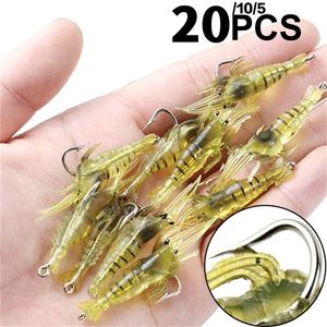 Appâts Leurres 1020 PCS Simulation Souple Crevette Crevette Leurre Crochet Crankbaits De Pêche Appâts Artificiels Wobblers pour La Traîne 230530