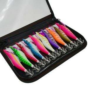 BAITS LURS 10pcs Luminal Squid Lure Lure Jig Hook Bait crevel Octopus Sinker de seiche avec bancaire Pisse de pêche 230802