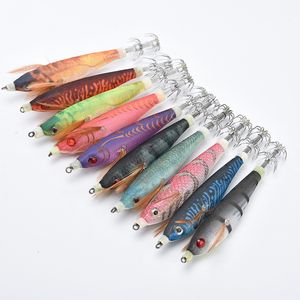 Esche Esche 10Pcs Top Quality Body Glow Squid Jigs Fishing Hard fishing Lure 10CM 10G Strong Hook 230307